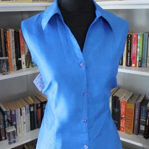 Blue Sleeveless Shirt